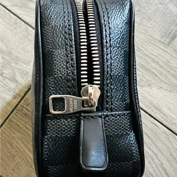 Louis Vuitton Black Checkered Toiletry Bag